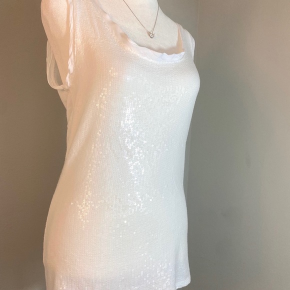 Scandal of Italy White Sequin Tank Top - Picture 5 of 13